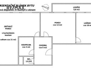 Prodej bytu 2+1, Kladno, Čs. armády, 59 m2