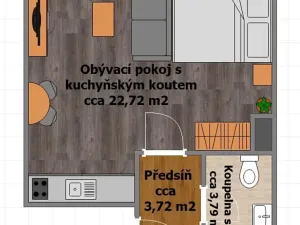 Pronájem bytu 1+kk, Český Brod, Palackého, 30 m2