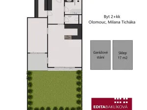 Pronájem bytu 2+kk, Olomouc, Milana Ticháka, 70 m2