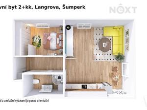 Pronájem bytu 2+kk, Šumperk, Langrova, 46 m2