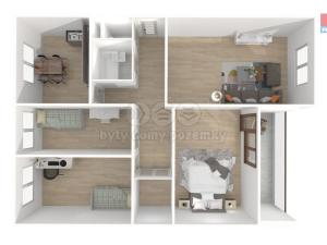 Prodej bytu 4+1, Spálené Poříčí, Zámecká, 83 m2