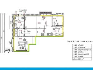 Pronájem bytu 2+1, Horoušany - Horoušánky, Hlavní, 55 m2