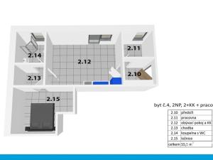 Pronájem bytu 2+1, Horoušany - Horoušánky, Hlavní, 55 m2
