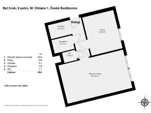 Prodej bytu 2+kk, České Budějovice, M. Chlajna, 39 m2