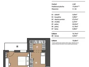 Pronájem bytu 3+kk, Brno, Stará, 78 m2