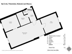 Prodej bytu 3+kk, Hluboká nad Vltavou, Třeboňská, 57 m2