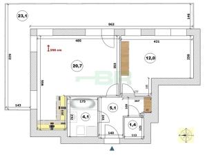 Pronájem bytu 2+kk, Praha - Vysočany, Pod Harfou, 66 m2