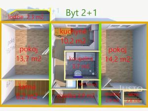 Pronájem bytu 2+1, Uherské Hradiště, Štěpnická, 61 m2