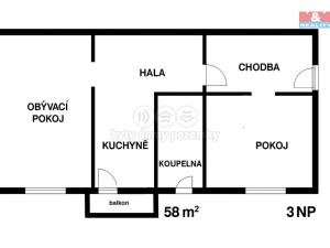 Prodej bytu 2+1, Veselí nad Lužnicí - Veselí nad Lužnicí I, Ak. Bydžovského, 58 m2