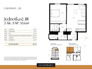 Prodej bytu 2+kk, Praha - Vinohrady, Chodská, 54 m2