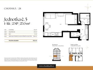 Prodej bytu 1+kk, Praha - Vinohrady, Chodská, 27 m2