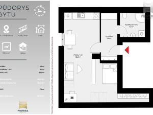 Pronájem bytu 1+kk, Brno, Charbulova, 43 m2