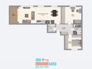 Pronájem bytu 3+kk, Praha - Vysočany, Paříkova, 100 m2