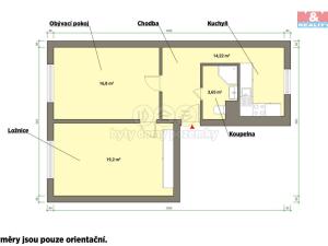 Prodej bytu 2+1, Cheb, Kosmonautů, 55 m2