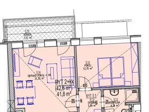 Prodej bytu 2+kk, Brno, Chvalovka, 50 m2