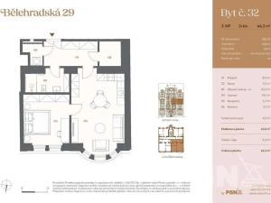Prodej bytu 2+kk, Praha - Vinohrady, Bělehradská, 64 m2