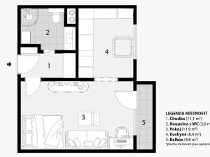 Pronájem bytu 1+1, Brno, Fleischnerova, 40 m2