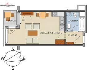 Pronájem bytu 1+kk, Praha - Střížkov, Makedonská, 42 m2