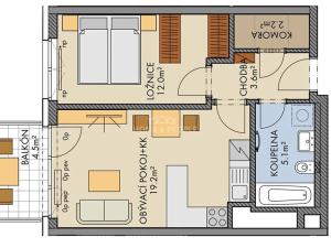 Prodej bytu 2+kk, Praha - Vysočany, Pod Harfou, 45 m2