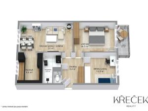 Prodej bytu 3+1, Třebíč, Jar. Haška, 72 m2