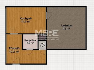 Pronájem bytu 1+1, Habrovany, 50 m2