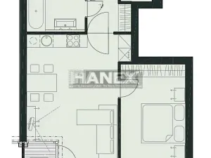 Pronájem bytu 2+kk, Praha - Hodkovičky, Jitřní, 50 m2