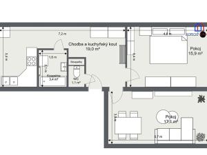 Prodej bytu 2+1, Chomutov, Borová, 62 m2
