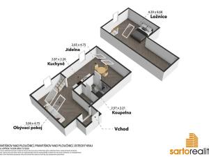 Pronájem atypického bytu, Františkov nad Ploučnicí, 61 m2