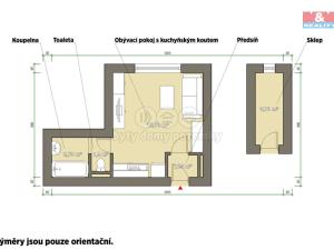 Pronájem bytu 1+kk, Praskolesy, 21 m2