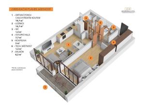 Pronájem bytu 2+kk, Praha, Jankovcova, 54 m2
