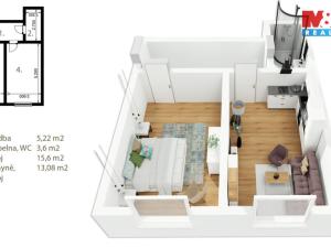 Prodej bytu 2+kk, Praha - Holešovice, V háji, 39 m2