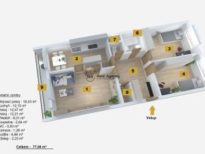 Prodej bytu 3+1, Praha - Hostivař, Chudenická, 77 m2