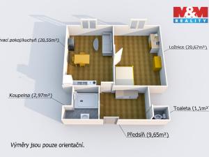 Prodej bytu 2+kk, Plzeň - Jižní Předměstí, Edvarda Beneše, 55 m2