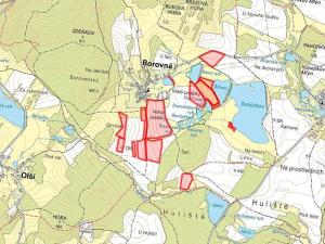 Prodej podílu pole, Borovná, 60983 m2