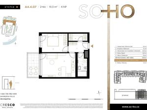Prodej bytu 2+kk, Praha - Holešovice, V háji, 51 m2