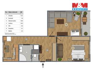 Prodej bytu 2+1, Kadaň, Školní, 57 m2