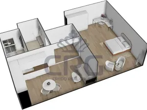Pronájem bytu 2+kk, Brno, Nové sady, 48 m2