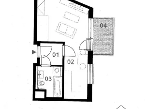 Pronájem bytu 1+kk, Praha - Modřany, Soukalova, 33 m2