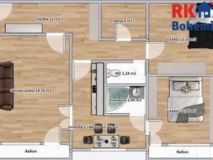 Pronájem bytu 3+1, Praha - Strašnice, Přetlucká, 74 m2