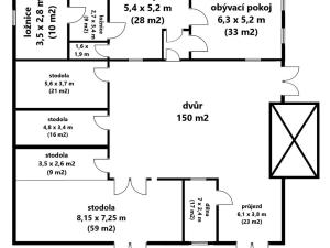 Prodej zemědělské usedlosti, Trhové Sviny, 225 m2
