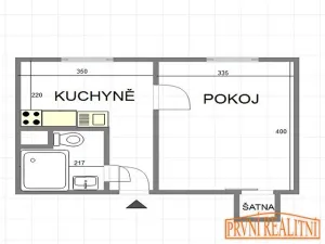 Pronájem bytu 1+1, Uherský Brod, nám. 1. máje, 29 m2
