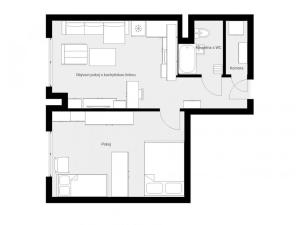 Pronájem bytu 2+kk, Náchod, Kostelecká, 47 m2