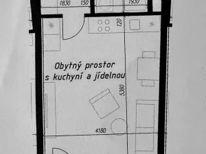 Pronájem bytu 1+kk, Brno, Bystrcká, 30 m2
