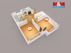 Pronájem bytu 2+kk, Praha, Jateční, 53 m2