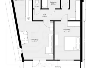 Pronájem bytu 2+kk, Praha - Hostivař, Rižská, 47 m2