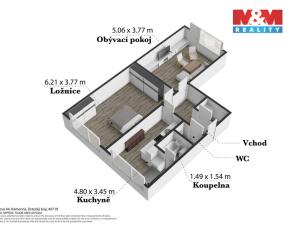 Prodej bytu 2+1, Jílové - Kamenná, Lipová, 63 m2