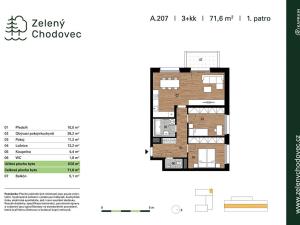 Prodej bytu 3+kk, Praha - Chodov, Blažimská, 67 m2