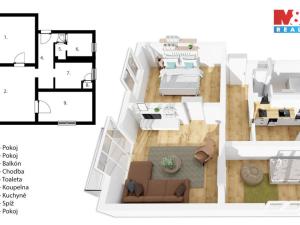 Prodej bytu 3+1, Hodonín, Skácelova, 55 m2