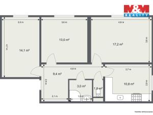 Prodej bytu 3+1, Nová Role, Školní, 74 m2