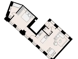 Pronájem bytu 2+kk, Praha - Košíře, Musílkova, 61 m2